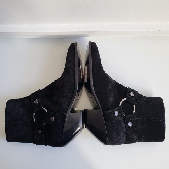 Saint Laurent Hara Suede Strap Black Booties NWT Size 6 US/6 IT - Picture 10 of 14